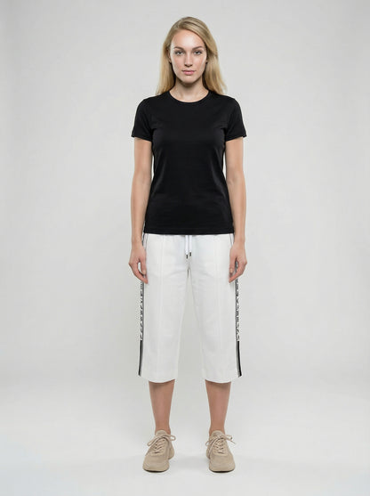 Activewear T-Shirt by Dolce & Gabbana for women in elastane white features a sporty silhouette with and , showcasing innovative for a sporty finish.