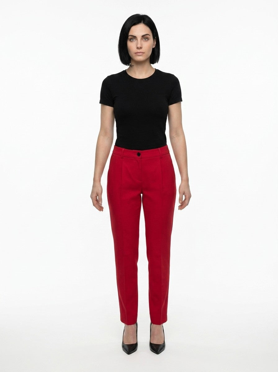 Casual Pants by Dolce & Gabbana for women in wool red features a refined silhouette with a refined , defined by a and a refined long for a refined finish.