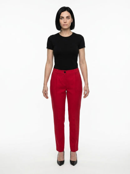 Casual Pants by Dolce & Gabbana for women in wool red features a refined silhouette with a refined , defined by a and a refined long for a refined finish.