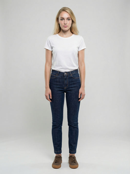 Dolce & Gabbana Navy Blue Cotton Skinny Jeans