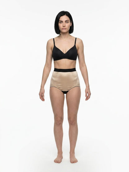 Underpants Briefs by Dolce & Gabbana for women in silk beige features an sultry silhouette, showcasing a sultry fit from the Women's Silk Underpants Briefs collection.