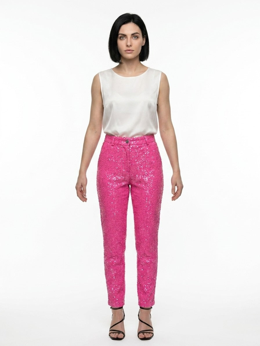 Casual Pants by Dolce & Gabbana for women in polyamide silk & elastane pink presents a refined pantology silhouette, artfully defined by a refined pantology , long, and a sophisticated .