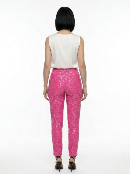 Casual Pants by Dolce & Gabbana for women in polyamide silk & elastane pink features a polished silhouette with a polished , reaching a polished long and finished with a polished .
