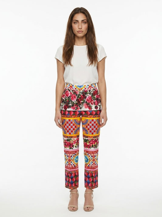 Dolce & Gabbana Multicolor Cotton Casual Pants