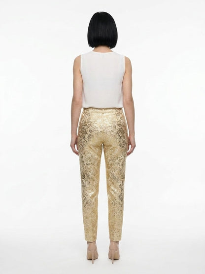Casual Pants by Dolce & Gabbana for women in polyester & nylon multicolor presents a tailored silhouette, showcasing a tailored and long cut with a refined for a truly tailored aesthetic.
