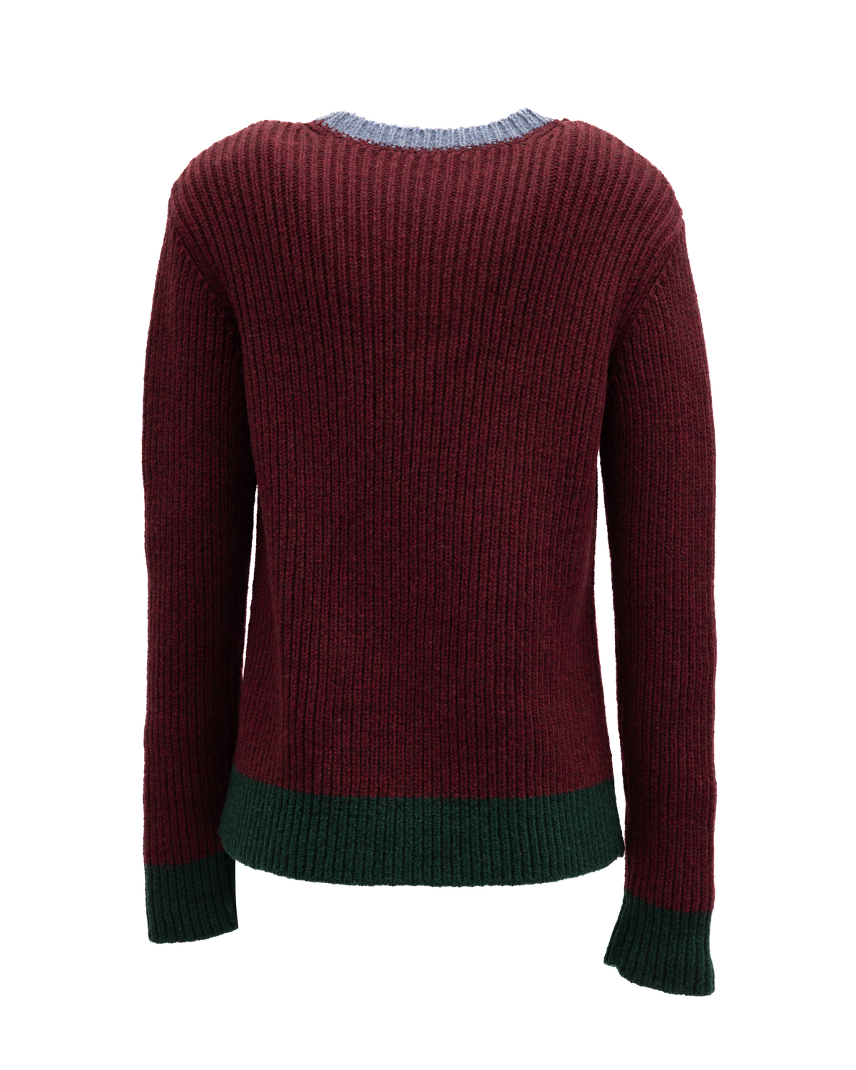 Sweater by Valentino Garavani for women in stretch polyamide cotton burgundy, green & light-blue showcases a downtown chic silhouette, artfully finished with a downtown chic and for a sophisticated, high-end look.