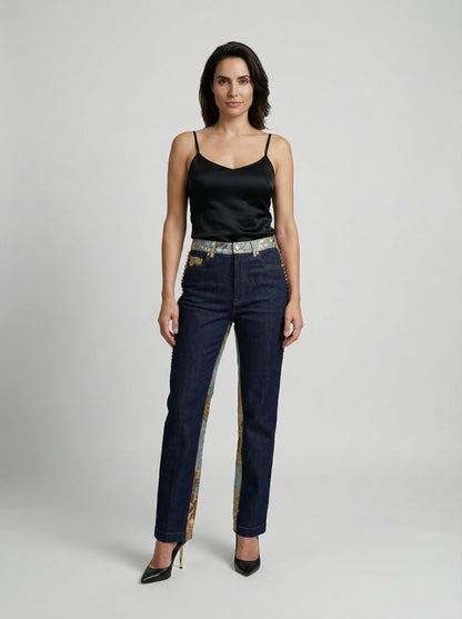 Jeans by Dolce & Gabbana for women in cotton denim polyester & viscose blue features a refined silhouette with a refined , defined by a and a refined long for a refined finish.