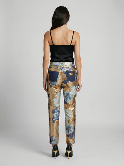 Jeans by Dolce & Gabbana for women in cotton denim polyester & viscose blue features an refined tailoring silhouette, showcasing a premium with a and long cut for a refined tailoring look.