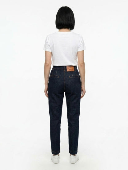 Jeans by Dolce & Gabbana for women in stretch denim cotton navy features an sartorial straight-leg and long with a cut for a sartorial finish.