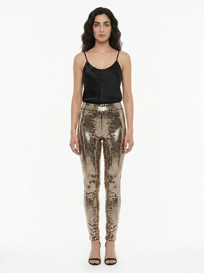 Dolce & Gabbana Gold Elastane Casual Pants