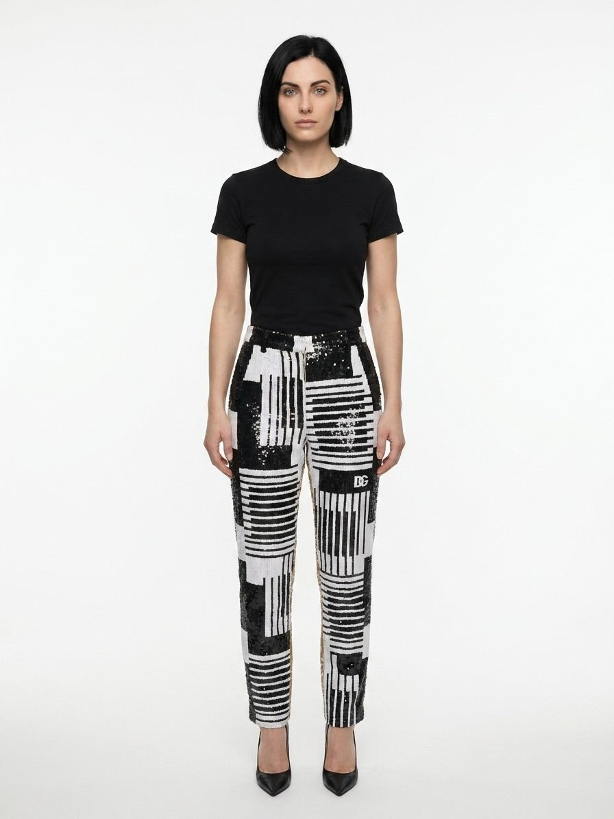 Dolce & Gabbana Multicolor Polyamide Casual Pants