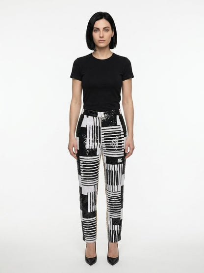 Dolce & Gabbana Multicolor Polyamide Casual Pants