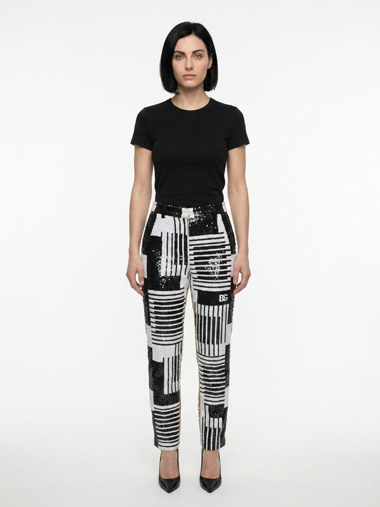 Dolce & Gabbana Multicolor Polyamide Casual Pants