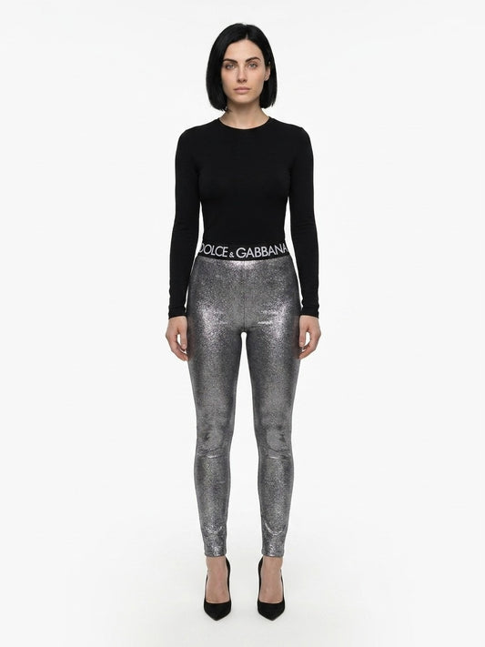 Dolce & Gabbana Gray Polyester Leggings