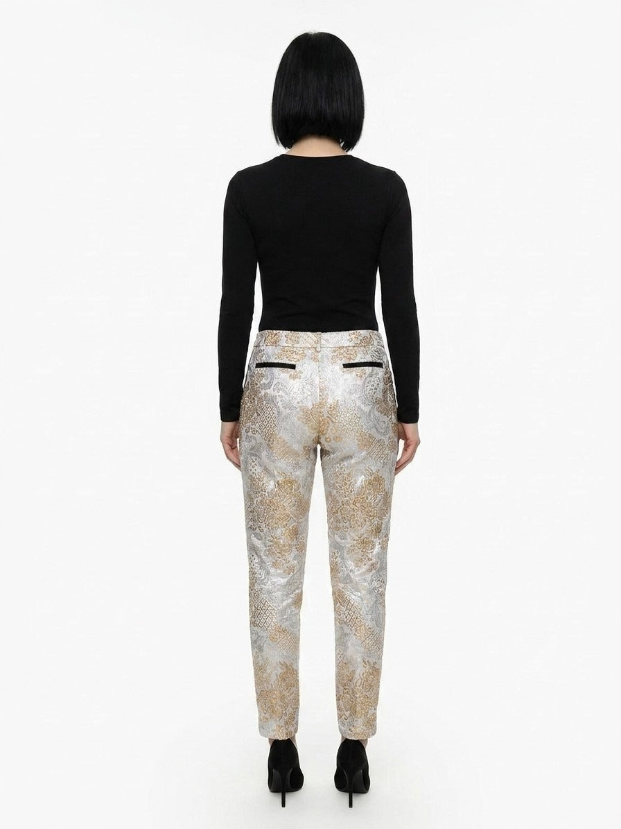 Casual Pants by Dolce & Gabbana for women in polyamide & polyester multicolor features an refined tailoring silhouette, showcasing a premium with a and long cut for a refined tailoring look.