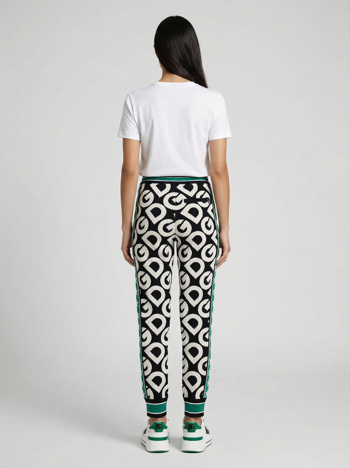 Joggers by Dolce & Gabbana for women in polyamide & virgin wool multicolor features a polished silhouette with a polished , reaching a polished long and finished with a polished .