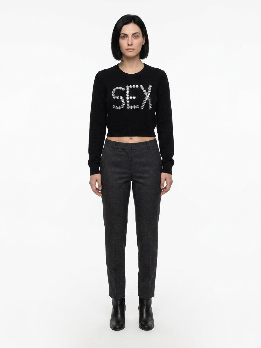 Sweatshirt by Dolce & Gabbana for women in cashmere black features a unrivaled silhouette with a refined and unrivaled detailing for a sophisticated look.