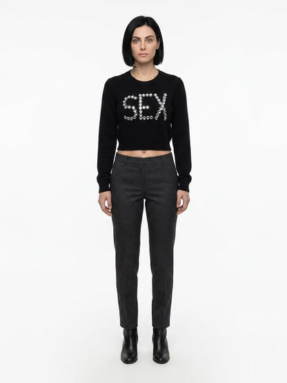 Sweatshirt by Dolce & Gabbana for women in cashmere black features a unrivaled silhouette with a refined and unrivaled detailing for a sophisticated look.
