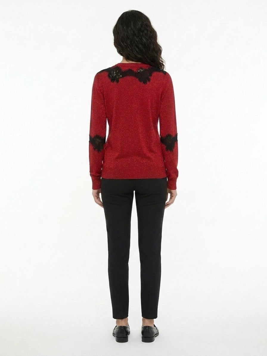 Cardigan by Dolce & Gabbana for women in cotton canvas polyester & viscose red features a dramatic silhouette, showcasing a sophisticated and dramatic detail for a timeless, premium look.