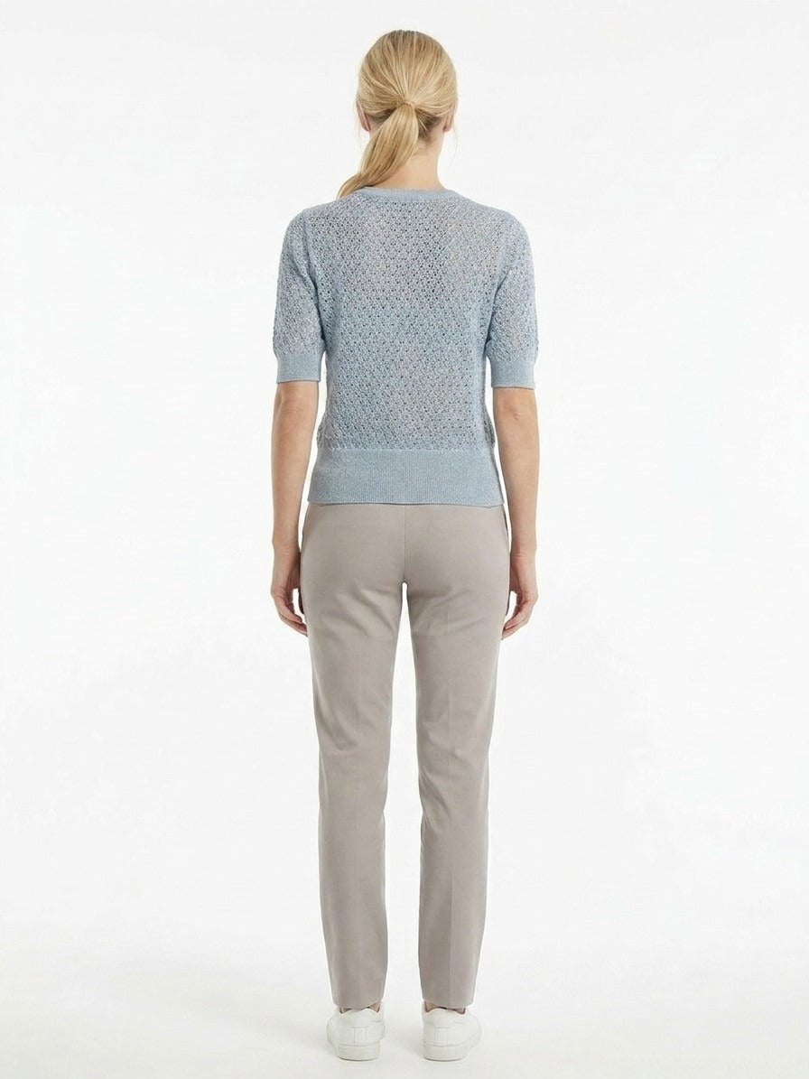 Sweatshirt by Dolce & Gabbana for women in virgin wool light-blue features an magnificent silhouette, showcasing a sophisticated and detail for a truly magnificent finish.