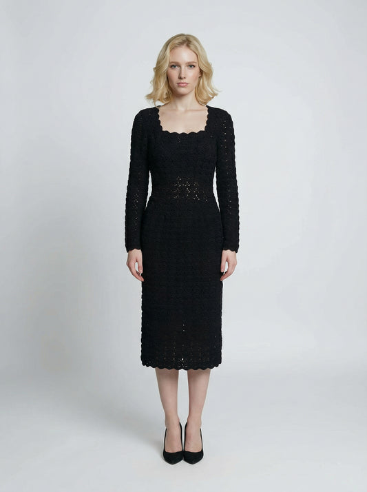 Dolce & Gabbana Black Cashmere Casual Dress