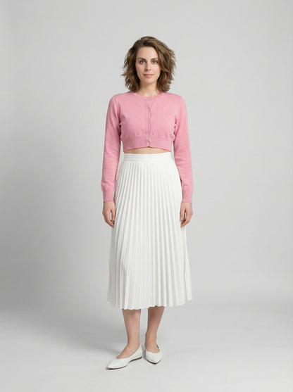 Cardigan by Dolce & Gabbana for women in silk pink showcases a luxurious silhouette, meticulously detailed with a sophisticated and for a refined finish.