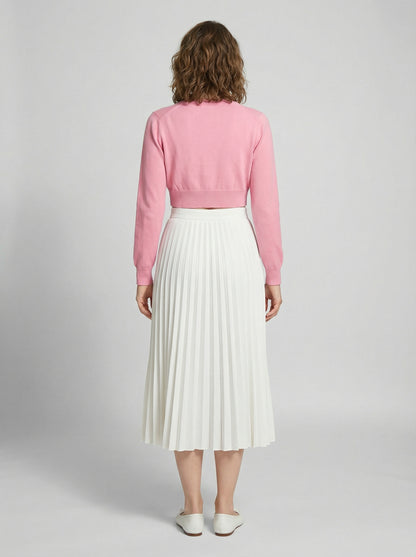 Cardigan by Dolce & Gabbana for women in silk pink features a dramatic silhouette, showcasing a sophisticated and dramatic detail for a timeless, premium look.