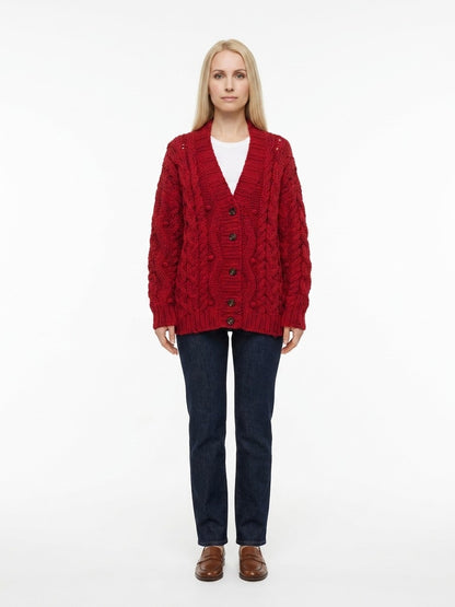 Dolce & Gabbana Bordeaux Virgin Wool Cardigan