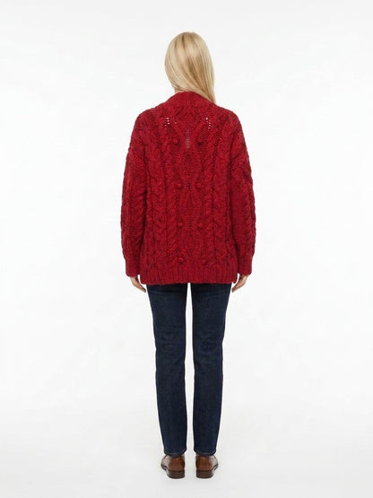 Dolce & Gabbana Bordeaux Virgin Wool Cardigan
