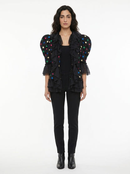 Dolce & Gabbana Multicolor Acetate Biker Jacket