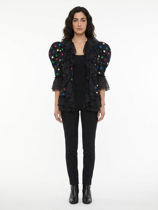 Dolce & Gabbana Multicolor Acetate Biker Jacket