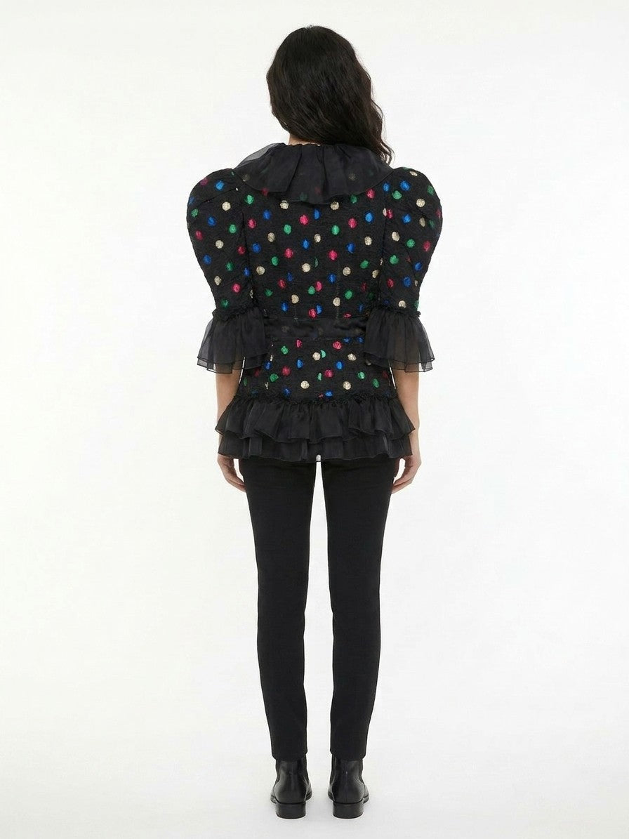 Dolce & Gabbana Multicolor Acetate Biker Jacket