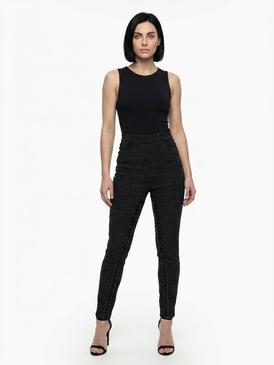 Dolce & Gabbana Black Cotton Skinny Pants