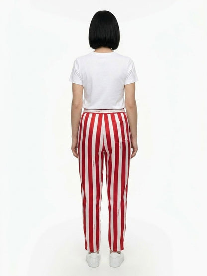 Casual Pants by Dolce & Gabbana for women in silk multicolor & patterned features an sartorial and long with a cut for a sartorial finish.