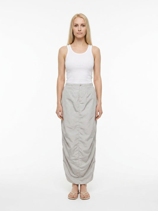 Dolce & Gabbana Gray Polyamide Long Skirt