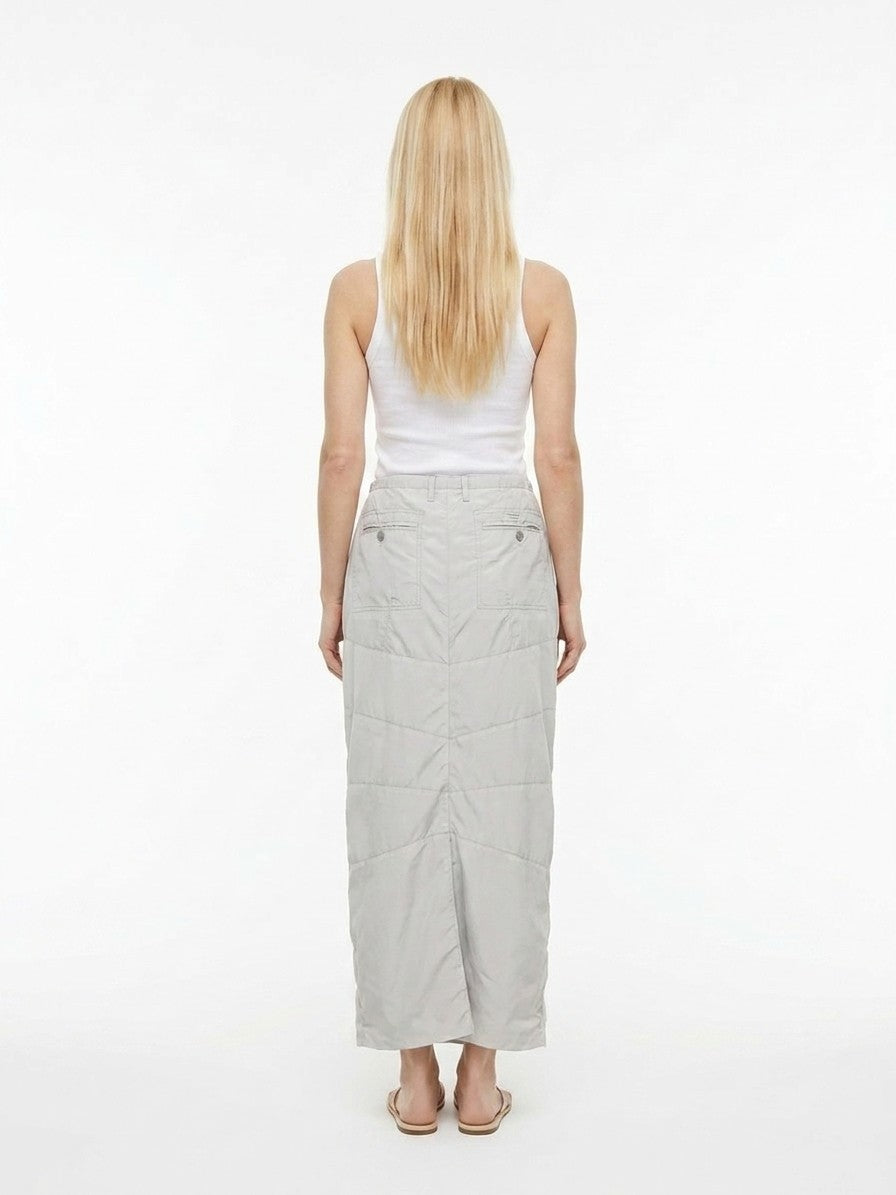 Skirt by Dolce & Gabbana for women in polyamide & silk gray features a captivating silhouette, showcasing the captivating Women's Polyamide & Silk Long Skirt design with a sophisticated long for a captivating look.
