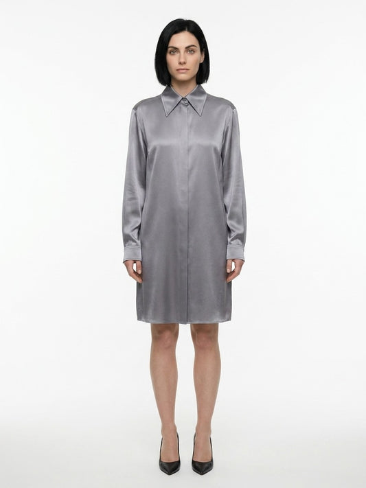 Dolce & Gabbana Gray Silk Casual Dress