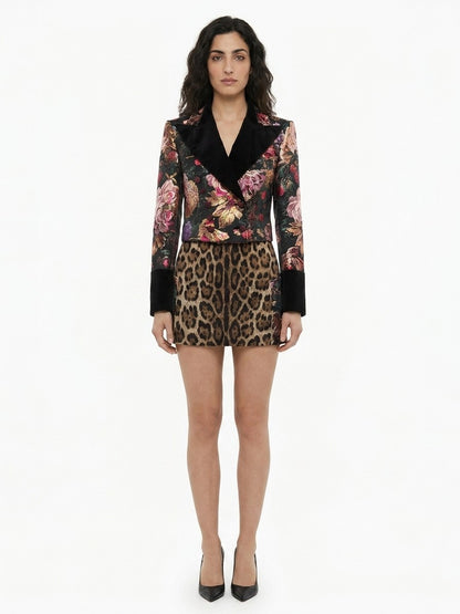 Blazer by Dolce & Gabbana for women in stretch polyamide polyester multicolor features an sartorial silhouette, showcasing a sophisticated and sartorial for a truly sartorial finish.