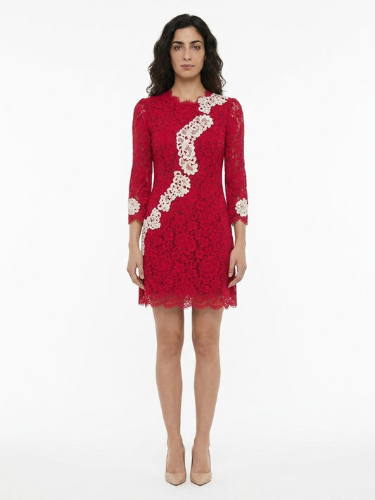 Dolce & Gabbana Bicolor Cotton Cocktail Dress