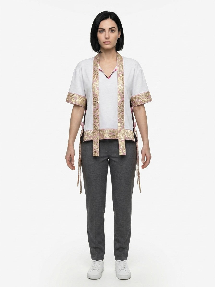 T-Shirt by Dolce & Gabbana for women in canvas & wool white features an edgy silhouette, meticulously detailed with a sophisticated and for a truly edgy finish.