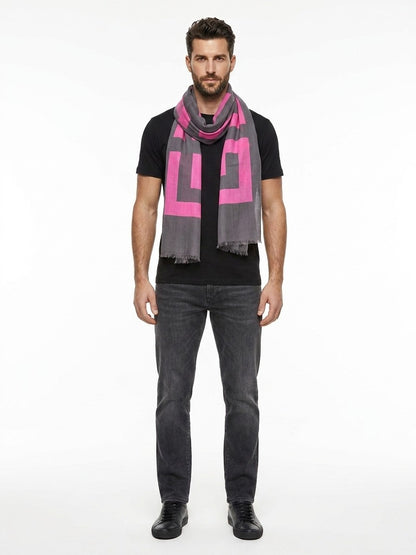 Scarf by Givenchy for men in modal & wool bicolour & patterned presents a cosy silhouette, artfully capturing the sophisticated design and premium aesthetic of the Modal & Wool Square Scarf.
