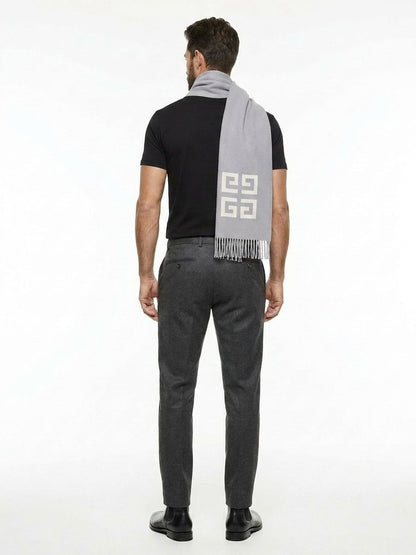 Scarf by Givenchy for men in virgin wool bicolour features a snug silhouette, perfectly showcasing the elegant drape and premium finish of the Virgin Wool Wrap Scarf.