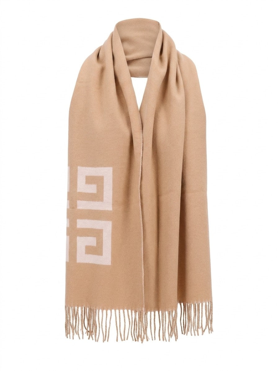 Scarf by Givenchy for men in virgin wool bicolour showcases a warm silhouette from the Virgin Wool Scarf collection, offering a warm drape that exudes sophisticated luxury.