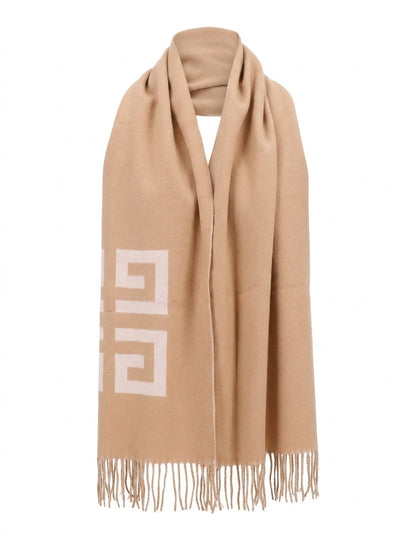 Scarf by Givenchy for men in virgin wool bicolour showcases a warm silhouette from the Virgin Wool Scarf collection, offering a warm drape that exudes sophisticated luxury.