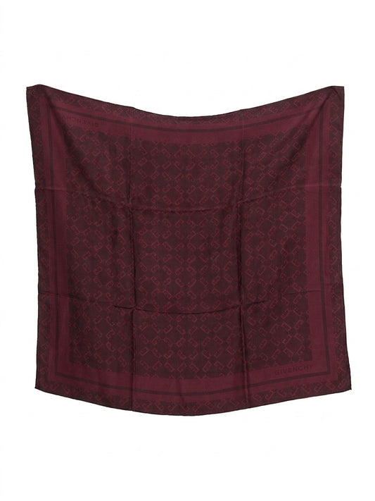Givenchy Burgundy Silk Pocket Square