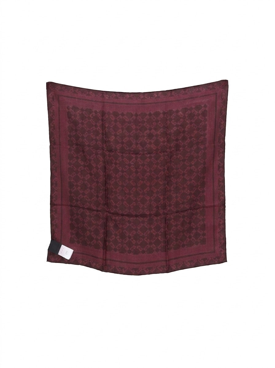 Pocket Square by Givenchy for men in silk burgundy, showcasing a stylish design from the Silk Pocket Square collection.