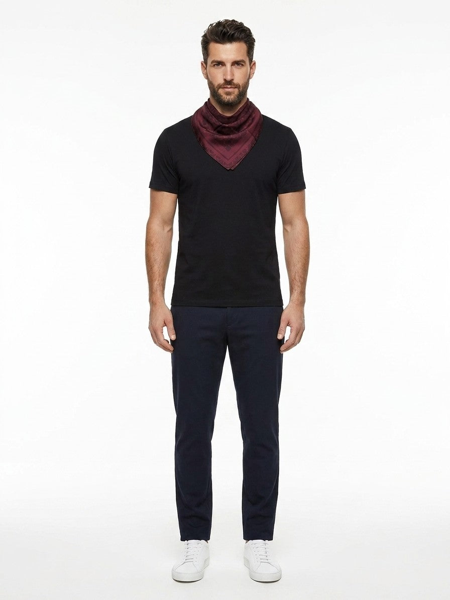 Pocket Square by Givenchy for men in silk burgundy features a dapper design from the Silk Pocket Square collection.