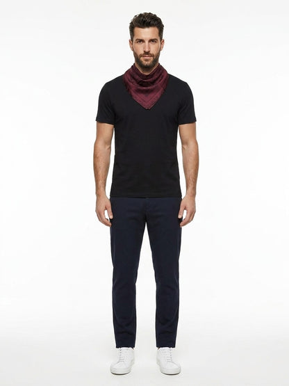 Pocket Square by Givenchy for men in silk burgundy features a dapper design from the Silk Pocket Square collection.