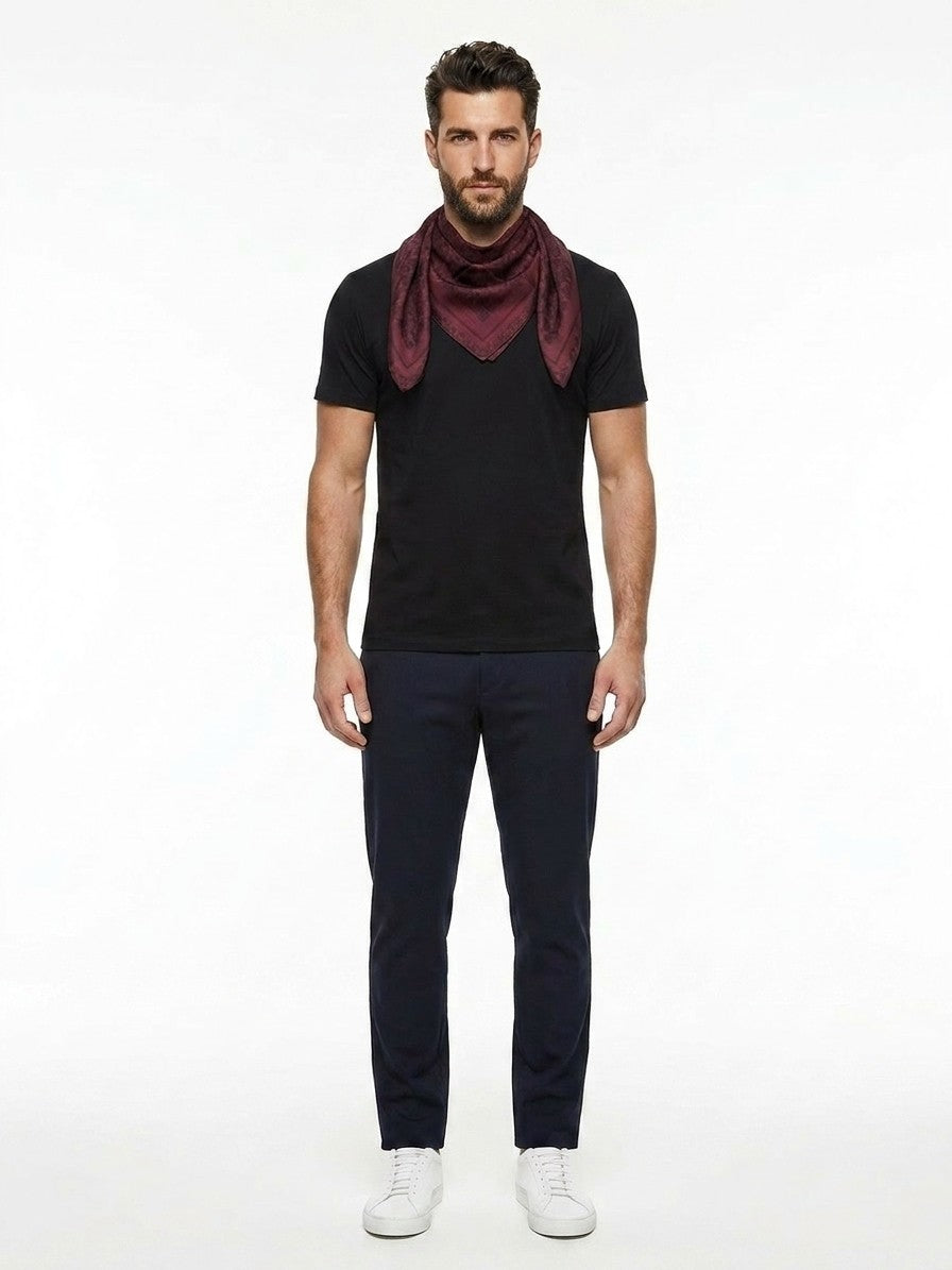 Pocket Square by Givenchy for men in silk burgundy features an chic design from the Silk Pocket Square collection, highlighting an chic fold for a premium look.