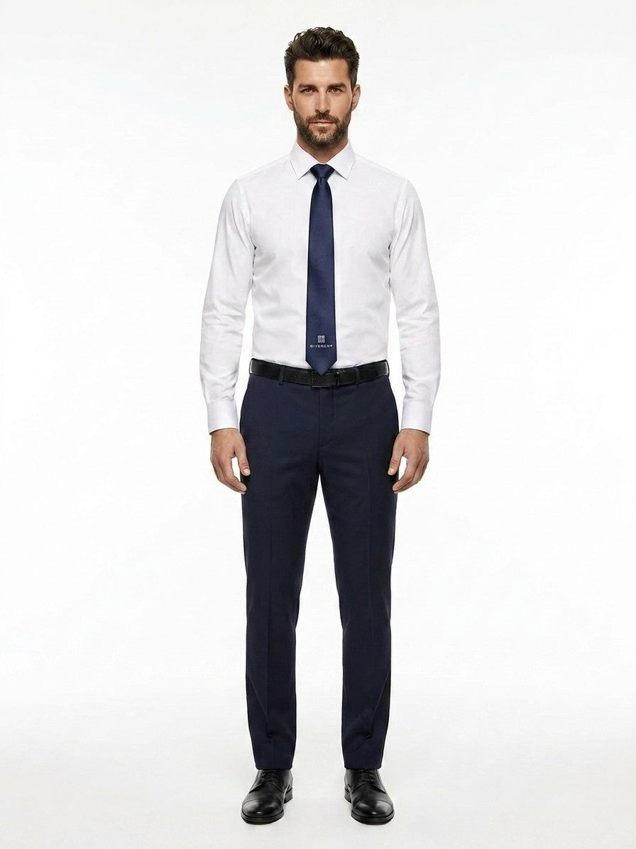Necktie by Givenchy for men in silk blue features a sun-drenched silhouette, showcasing the sun-drenched design of this Silk Necktie with a sun-drenched finish.